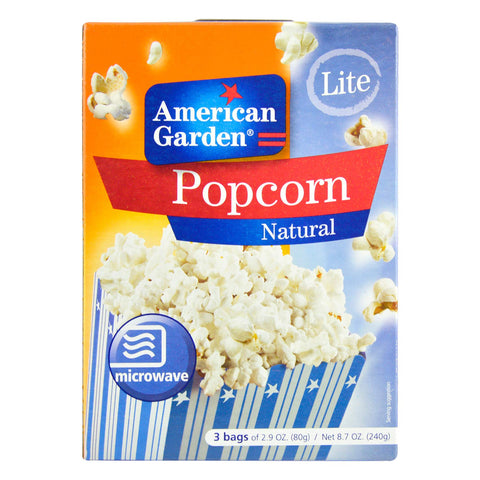 American Garden Microwave Popcorn Natural Lite 240G