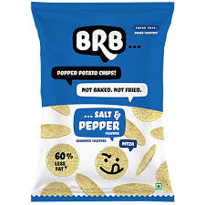 Brb Popped Potato Chips Salt & Peppe 25G