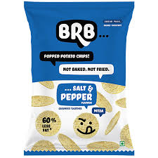 Brb Popped Potato Chips Salt & Pepper 48G