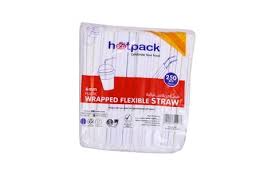 Hotpack Wrapped Flexible Straw 250Pcs