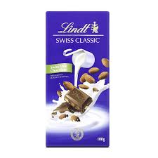 Lindt Swiss Classic Milk Choclolate Roasted Almonds 100G