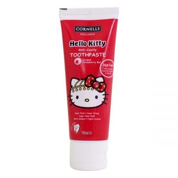 Cornells Hello Kitty Anti-cavity Sugar Free Toothpaste Strawberry Gel 75ml
