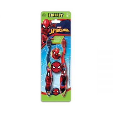 Firefly Toothbrush Spiderman With Cap 2 Pcs