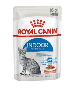 Royal Canin Indoor Sterilised in Gravy Adult Wet Cat Food 85g Pouch