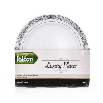 Falcon Plastic Round Plate White 26Cm