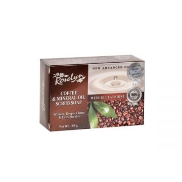 Roselyn Scrub Soap With Coffee & Mineral Oil 180gm
