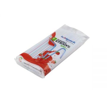 Hotpack Flexible Straw 6mm 100 Pack