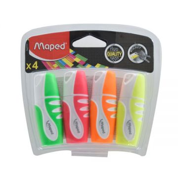 Maped Fluo Peps Poket Asstd Color Pack 4