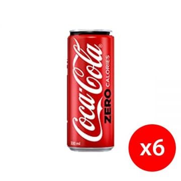 Coca Cola Soft Drink Zero Calorie Can 6x245ml