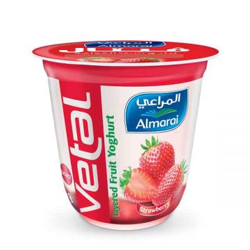 Almarai Yoghurt Vetal Layered Strawberry 140Gm
