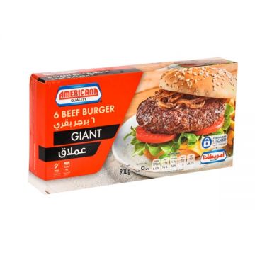 Americana Frozen Giant Beef Burger 6s- 888gm