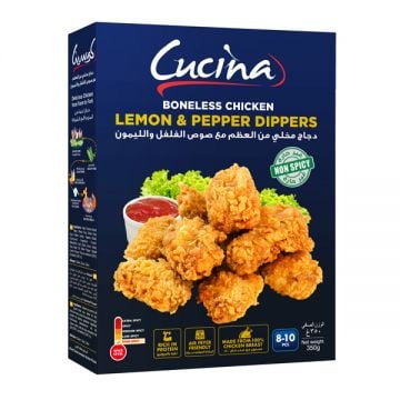 Cucina Frozen Lemon & Pepper Dipper Chicken 350gm