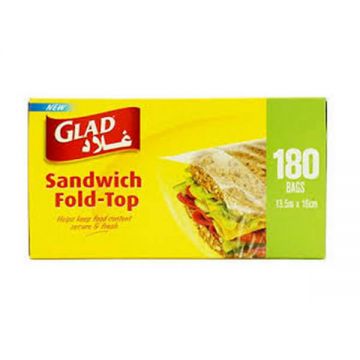 Glad Sandwich Bag Fold Top 180