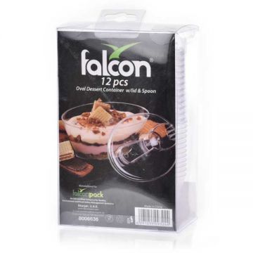 Falcon Oval Dessert Container With Lid & Spoon