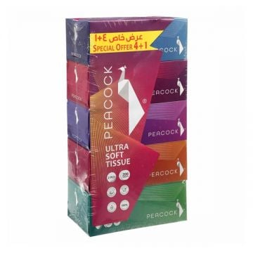Peacock Facial Tissue 200ply Pack Of 5