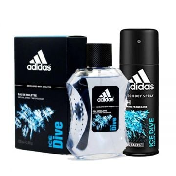 Adidas Eau De Toilete Ice Dive Body Spray 100ml+150ml