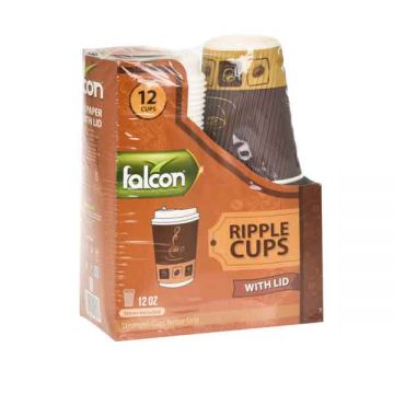 Falcon Ripple Cup With Lid 12 Oz