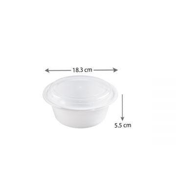 Falcon Microwave Container Round 450cc With Lid 5's
