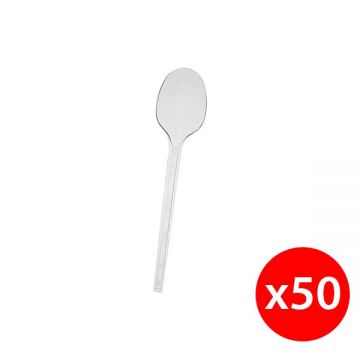 Hotpack Plastic Clear Spoon 50 Pcs