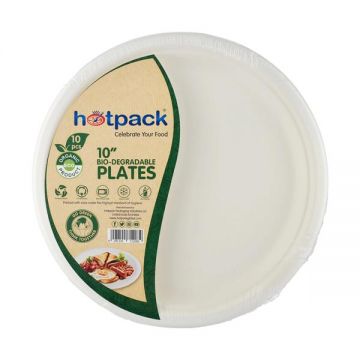 Hotpack Paper Pulp Plate 910" 10 Pcs