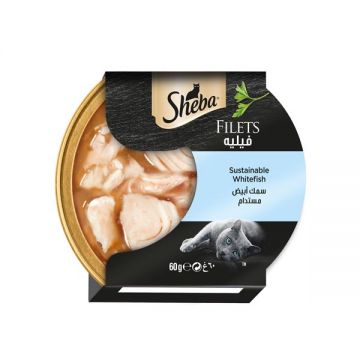 Sheba Filet Chicken With Sustainable White Fish Wet Cat Food 60gm