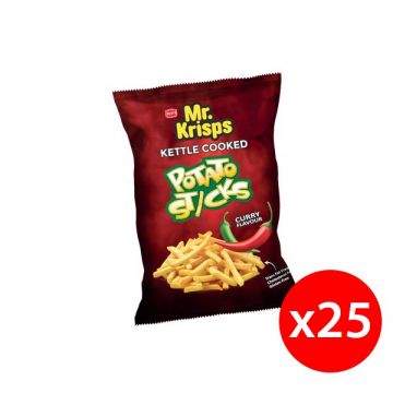 Mr.krisps Kettle Cooked Potato Sticks Curry Flavor 20gm Pack Of 25