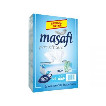 Masafi Facial Tissue 130x2ply Pack Of 5
