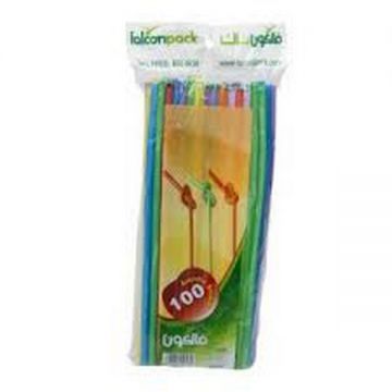 Falcon Plastic Straw Mix Color 6X26Mm 100