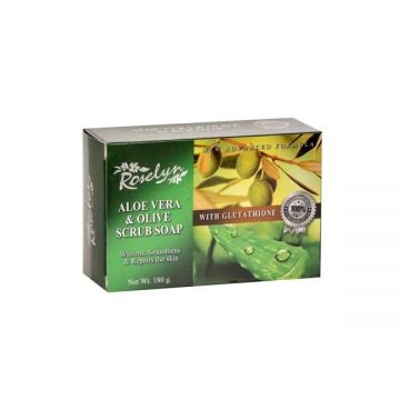 Roselyn Scrub Soap With Aloe Vera & Olive 180gm