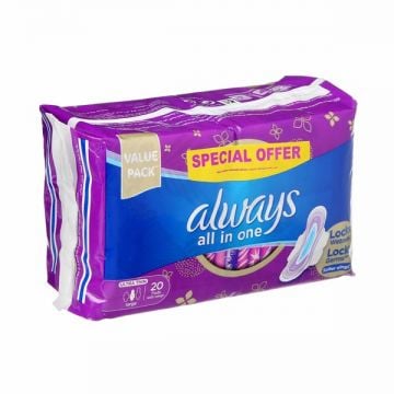 Always Ultra All In One Long Sanitary Pad 20 Count