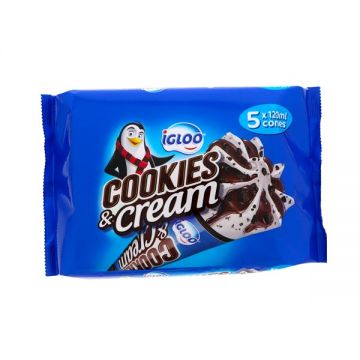 Igloo Cone Ice Cream Cookies & Cream 5x120ml