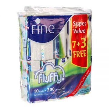 Fine Facial Tissue Fluffy 10x200's