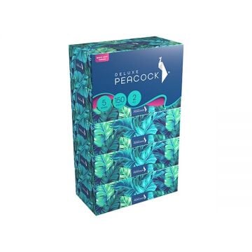 Peacock Facial Tissue Deluxe 5x150 Ply