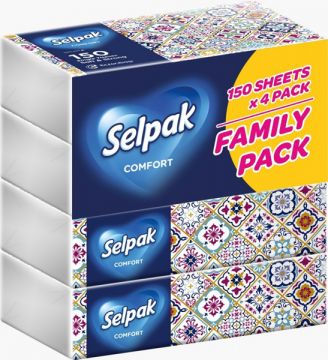 Selpak Facial Tissue 150 Ply Pack Of 4