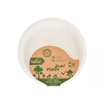 Falcon Biodegradable 3 Section Plate 7" Pack Of 10 Pcs