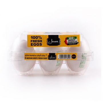 Jenan Fresh Egg Medium White 6 Pc