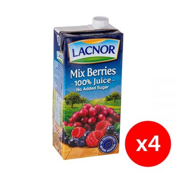 Lacnor No Sugar Added Mix Berry Slim 4x1l