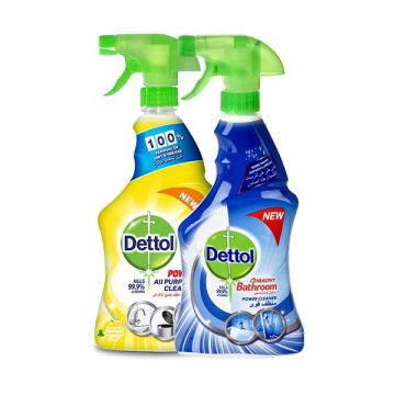 Dettol All Purpose Cleaner Lemon 500ml+bath Cleaner 500ml