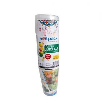 Hotpack Paper Juice Cup 12Oz+Lid 25