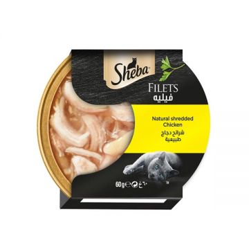 Sheba Filets Natural Shredded Chicken Wet Cat Food 60gm