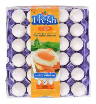 Farm Fresh White Egg Medium 30 Pc