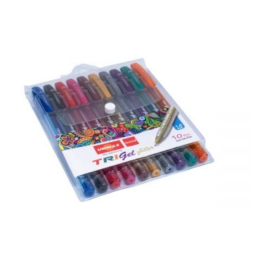 Unimax Assorted Trigel Glitter Pen 10 Pcs