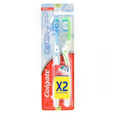 Colgate Max White Toothbrush Med 2pc