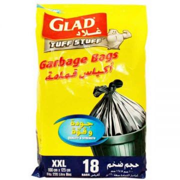 Glad Garbage Bag Xxl Large Open 220L 18
