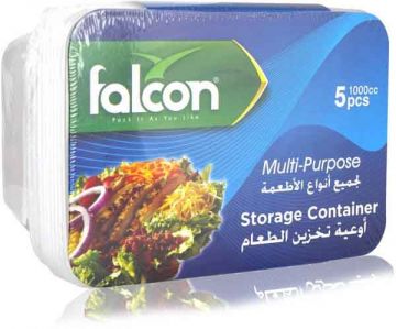 Falcon Microwave Container Rectangular 1000cc With Lid 5's
