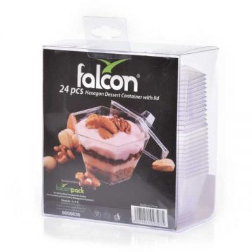 Falcon Hexagon Dessert Container With Lid